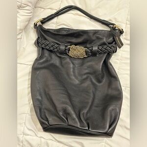 Aqua Madonna black leather tote bag